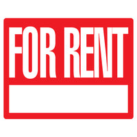 Cosco For Rent Sign with Metal Stake Kit - 15" x 19" - Red and White-This for rent sign features bold red and white colors to ensure high visibility and attract attention from potential renters