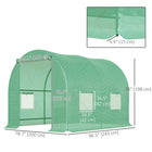 Outsunny Walk-in Tunnel Outdoor Greenhouse - 4 Windows-Heavy duty powder coated steel frame, rust resistance 