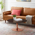 Modway Lippa 36" Round Wood Coffee Table - Rose Cherry Walnut-MDF Tabletop