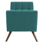 Modway Response Medium Upholstered Fabric Bench - Teal-Beech Wood Legs