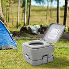Outsunny Outdoor Portable Travel Toilet with Flushable Tank - 10 L-2.6 gallon/10L capacity waste holding tank