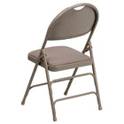 Flash Furniture HERCULES Series Ultra-Premium Triple Braced Fabric Metal Folding Chairs with Easy-Carry Handle -  Beige - 4 Pack-Beige Fabric Upholstery