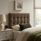 Modway Emily Fabric Upholstered Twin Size Headboard - Mocha-Wood Blend Frame