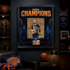 Frameworth New York Knicks 2026 Champions: Jalen Brunson Trophies PhotoGlass Framed Photo - 18" W x 22" H - Black-7