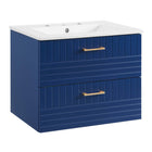 Modway Daybreak 24" Bathroom Vanity - Blue/White-CONTEMPORARY BATHROOM VANITY - Featuring a clean-lined design and gold metal hardware, this vanity incorporates contemporary style to your bathroom space