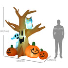 HOMCOM 7.5’ Lit Inflatable Haunted Tree with Pumpkins Halloween Yard Decoration-Waterproof polyester cloth (rated IP44) is suited for indoor and outdoor use