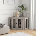 PawHut 41" Corner Dog Crate Furniture with Cushion - Walnut Brown-Easy entry and exit through a large entrance 