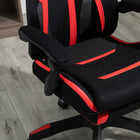 Vinsetto Mesh Task Recliner Office Chair with Lumbar Support - Red-Material: Sponge, Nylon, PP, Mesh (polyester), Linen (polyester), PU leather