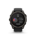 Garmin fēnix 8 - Solar Outdoor Recreation/Adventure Watches - 51 mm - Sapphire, Carbon Gray DLC Titanium with Black/Pebble Gray Silicone Band-10