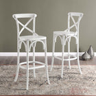Modway Gear Bar Stool - White-Non-Marking Foot Caps