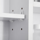 Kleankin Wall Mount Bathroom Storage Organizer with Mirror and Shelves - White-Assembly required