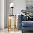 Hudson&Canal Sivil 24"W Rectangular Side Table - Brass-Hand crafted golden brass finish is applied to the steel frame