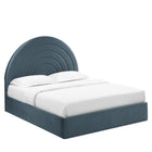 Modway Solana Arched Performance Velvet Queen Platform Bed - Cadet Blue-Assembly Required
