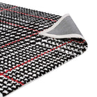 Modway Kaja Abstract Plaid Area Rug - 5 ft W x 8 ft L - Ivory Black/Red-High Density / Machine-Woven