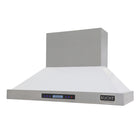 KUCHT KRH4815-W 48" 1200 CFM Wall Mounted Range Hood - Stainless Steel/White-Equipped with four 1.5-Watt LED lights, this seamless design professional range hood will give you better visibility while cooking and enhance the look of your pro Kucht range