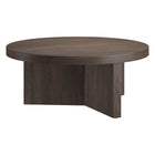 Hudson&Canal Holm 36"W Round Coffee Table - Alder Brown-A contemporary Scandinavian design for your living room, den, and more