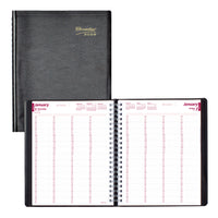 Brownline 2026 Four-Person Daily Professional Appointment Book - 11" x 8-1/2" - Black - English-12-Month: January 2026 to December 2026