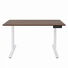 Ezywork 60" Electric Height Adjustable Standing Desk - White Frame / Dark Wood Table Top-Desktop Size: 59.2"W x 29.5"D (150cm x 75cm)
