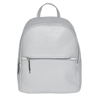 Nicci Backpack with Front Zipper Pocket - Light Grey-Adjustable backpack straps 
