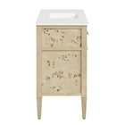 Modway Elysian 48" Wood Single Sink Bathroom Vanity - White/Burl-Mango Wood Construction