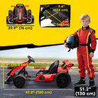 Aosom 24V Kids Electric Go Kart with Adjustable Seat - Red-Realistic horn and music function and power indicator 