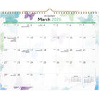 AT-A-GLANCE 2026 Watercolours Monthly Wall Calendar - 11-7/8" H x 14-7/8" W - English-Improved paper resists ink bleed