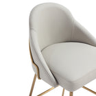 Manhattan Comfort Gracie 22" Modern Leatherette Upholstered Counter Stool - Stone and Gold - 3 Pack-Features High Density Foam Filled For Comfort and Durability. 