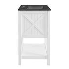 Modway Steam 24" Bathroom Vanity - White/Black-Vertical Slat Design