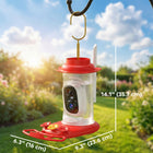 PawHut Solar Powered Smart Hummingbird Ｗater Feeder with 2K HD Live Video Camera-Share access with up to 3 family members for simultaneous live bird watching 