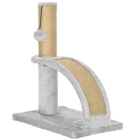 PawHut 17" Small Cat Tree with Jute Scratching Post - Grey-Jute cloth satisfies your cats' nature and protects your furniture 