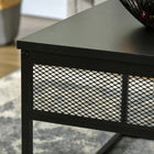 HOMCOM Nesting Tables with Storage Mesh Shelves - Rustic Brown - 2 Pack-Particle board with melamine coating is easy to clean and maintain