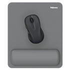 Fellowes Breyta Mousepad Wrist Rest with HEX Cushion - Grey-The soft touch, anti-dust coated wrist rest provides a premium finish and smooth mousing experience