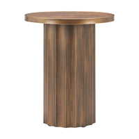 Zuo Afinato Side Table - Brown-Burl Veneer MDF round shape tabletop