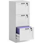 HOMCOM 3-Drawer Vertical Office Filing Cabinet - White Wood Effect-Three drawers offer large storage yet maintain a compact size
