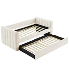 Modway Veyla Channel Tufted Boucle Twin Daybed with Trundle - Cloud-Weight Capacity: 300 lb