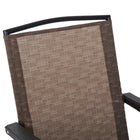 Outsunny Folding Patio Bistro Set with Reclining Chairs and Round Table - Brown-Colour: Brown 