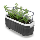 Permasteel Self-Watering Planter Box with Mounting Brackets - Black-Wall & Rail Brackets