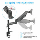 ShoppingAll SA-GA12 Adjustable Single Gas Spring Monitor Mount Desk Stand for 15"-32" Monitor - Black-6