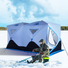 Outsunny 8-Person Insulated Ice Fishing Tent - Pop-up - for -22℉ - Blue-Comes with a carry bag to store the ice fishing tent for easy transportation     
