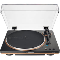Audio-Technica Fully Automatic Belt-Drive Turntable - Black and Bronze-Fully automatic belt-drive turntable operation with two speeds 33-1/3, 45 RPM. A fixed-body AT-VM95C Integral Dual Moving Magnet phono cartridge is compatible with any VM95 Series replacement stylus, offering a wide choice of options for every budget and application