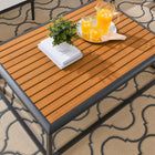 Modway Stance Outdoor Patio Aluminum Coffee Table - Grey Natural-Slatted Synthetic Wood Tabletop
