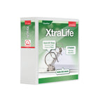 Cardinal XtraLife ClearVue Locking D-Ring Binder, White, 4”-Interior pockets on the front and back