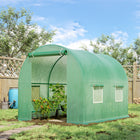 Outsunny Walk-in Tunnel Outdoor Greenhouse - 4 Windows-Made from high-quality well ventilated PE gridding  