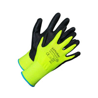 Forcefield "Samurai Slash Guard" Level 5 Cut Resistant Gloves - Large - Black/Green-Cut resistant, nitrile, HPPE composite