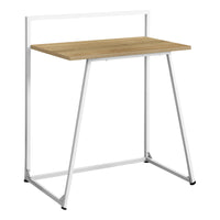 Monarch Specialties 7119 30"L Computer Desk - Juvenile Natural/White Metal-This compact 30"L contemporary computer desk, finished on all sides in a smooth wood-look natural laminate with a sturdy white metal base, creates a functional workspace for study, writing or working on your laptop.