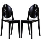 Modway Casper Dining Chairs - Black - 2 Pack-For Outdoor Use