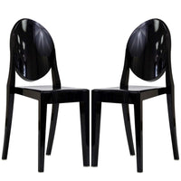 Modway Casper Dining Chairs - Black - 2 Pack-For Outdoor Use