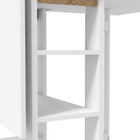 HOMCOM Drop Leaf Folding Dining Table with Storage Shelves for 4-6 - White-Melamine-coated surface is easy to clean