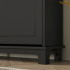 HOMCOM Narrow Shoe Cabinet with 4 Flip Drawers & 5 Legs for Entryway - Black-Made from painted MDF and particleboard for durability
