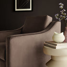 Modway Liora Performance Velvet Armchair - Chocolate-360 Degree Metal Swivel